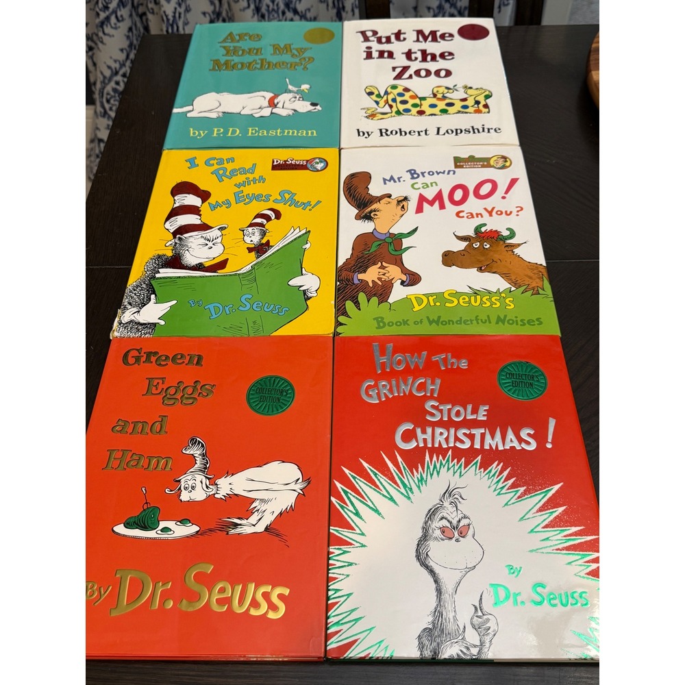 Dr Seuss Book Lot of 6 Grinch Green Eggs and Ham Kohl's Cares Hardcover Beginner
